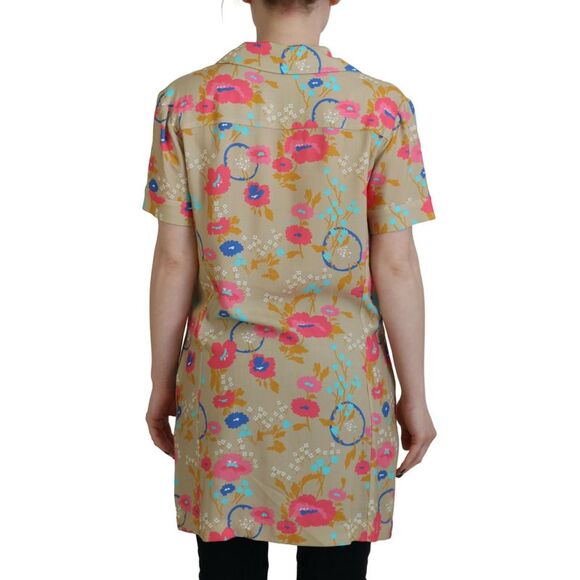 Dsquared² Multicolor Printed Collared Button Front Long Blouse Women's Top - Picture 3 of 5